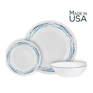 סט צלחות 18 חלקים , דגם Ocean Blues , מבית קורנינג corelle