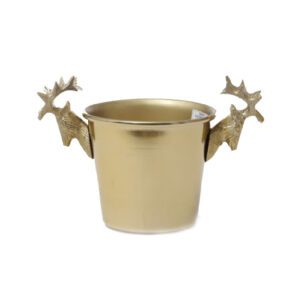 דלי קרח זהב - ראשי אייל 17X16X16 BRASSGOLD