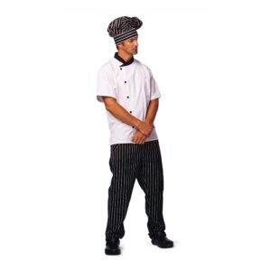 מכנס גומי שחור פסים מלא