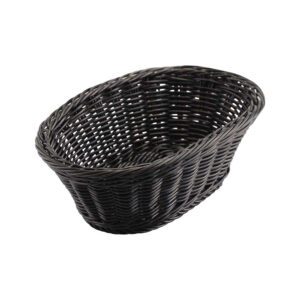 סלסלה אובלית שחורה ללחמים מאפים ופירות 23X15X7 ס”מ