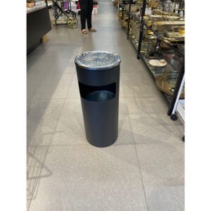 מאפרה צינור עומד שחור 60*24 ס״מ + פח פנימי