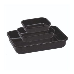 סט 3 תבניות אמייל 35X25 ס"מ + 29X19 ס"מ + 22X16 ס"מ שחור ENAMELWARE