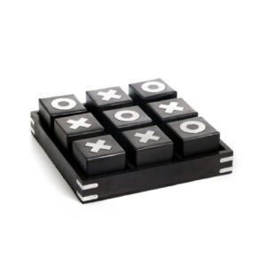 משחק X/O עץ מתכת שחור 25X25X7.5