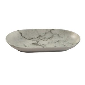 צלחת אובלית עמוקה 8*15 ס"מ - דגם שיש קררה מבית ARCOSTEEL