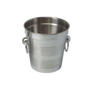דלי קרח נירוסטה - 1.5 ליטר 14X14 עם ידיות טבעות לאחיזה