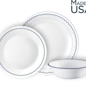 סט צלחות 18 חלקים , דגם Caspian קורנינג CORELLE