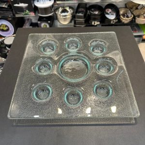 צלחת מרובעת מגש זכוכית 34 ס״מ - 9 שקעים
