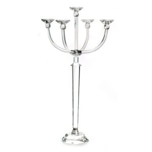 פמוט קריסטל - 5 קנים על רגל גבוהה