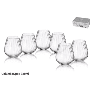 סט 6 כוס שתייה \ ויסקי – 380 מ”ל דגם COLUMBAOPTIC קריסטל בוהמיה