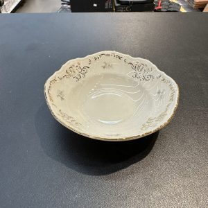 קערית לפתניה לסלטים 12 ס״מ פורצלן צ׳כי – פרח צהוב דגם 2018 עיטור פס זהב Thun