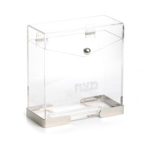 מעמד למצה - אקרילי מסגרת ניקל כסף ומכסה 20X9 גובה 20 ס"מ