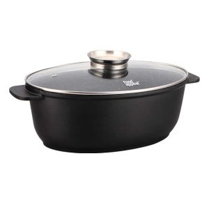 רוסטר אובלי עם מכסה ארומטי 5.6 ל' BLACK MARBLE