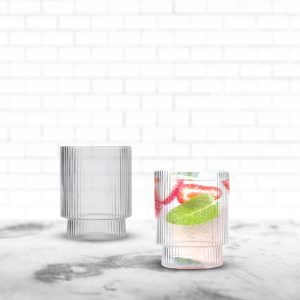 סט 6 כוס שתייה קרה - דגם פסים 285 מ"ל