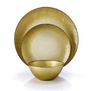 סט צלחות אוכל 18 חלקים GOLD GRACE זהב