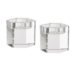 זוג פמוט - קריסטל משושה 6/6 ס”מ גובה 6 ס”מ