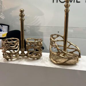 מעמד לנייר מגבת - מתכת זהב חורים 33X18 ס"מ