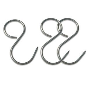 וו תליה נירוסטה בצורת S למתלה ששת 8 ס"מ