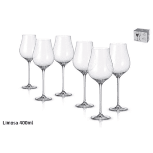 סט 6 כוס יין – 400 מ”ל LIMOSA קריסטל בוהמיה