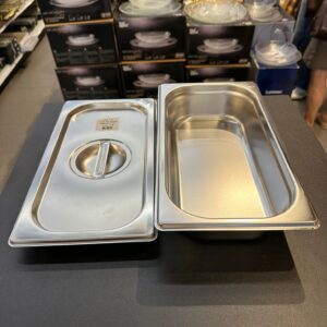 מארז אחסון וחימום - תבנית נירוסטה גסטרונום 1/3-6.5 + מכסה נירוסטה 1/3