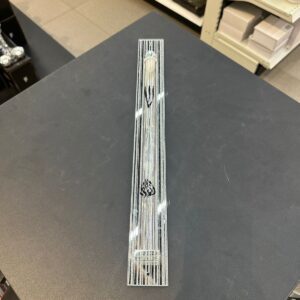 בית מזוזה - קריסטל 'האש שלי' שקוף כיתוב שחור 30 ס"מ