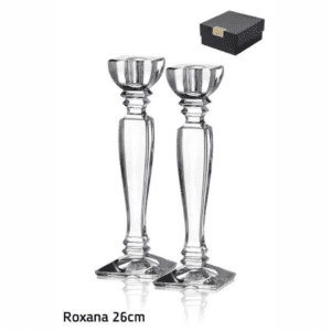 זוג פמוט - דגם ROXANA קריסטל בוהמיה 26 ס"מ