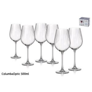 סט 6 כוס יין – 400 מ”ל דגם COLUMBAOPTIC קריסטל בוהמיה