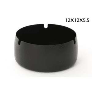 מאפרה נירוסטה - שחורה עגולה 12X12X5.5 ס"מ