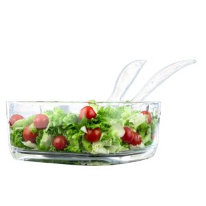 קערת סלט מרובעת 25 ס"מ אקריל + זוג כפות לערבוב MIX AND SERVE מבית food appeal