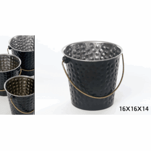 דלי קרח - שמפניירה שחורה ידית זהב 16X16X14 ס"מ 2.5 ל'