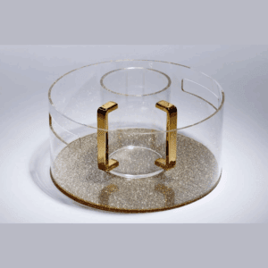 סט נטילת ידיים - נטלה + קערה אקרילית זהב 25X25X12 ס"מ