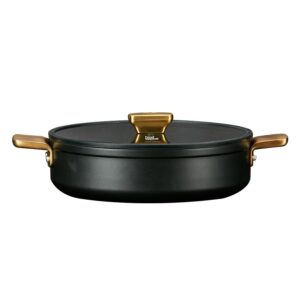 סוטאז' 28 ס"מ ENIGMA NONSTICK שחור ידיות זהב