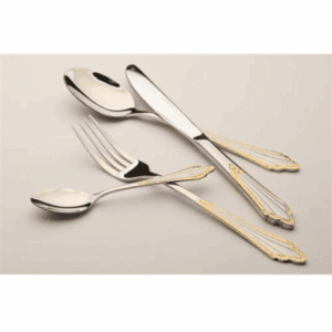 סט סכו"ם 24 חלקים – כסף יוקרתי משולב זהב שפיץ SATIN MATT INOX דגם RAVIT