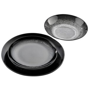 סט צלחות 18 חלקים - פורצלן UNDERGLAZZE BATIK BLACK 
