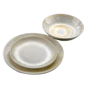 סט צלחות 18 חלקים - פורצלן UNDERGLAZZE BATIK CREAM