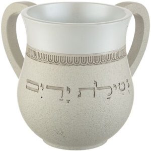 נטלה פולימר - מהודרת מפולימר 14 ס"מ אבן אפורה 'נטילת ידיים'