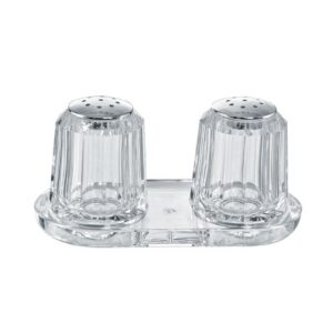 סט מלח פלפל - אקרילי + מעמד אליפסה 4.4X5.8 ס"מ